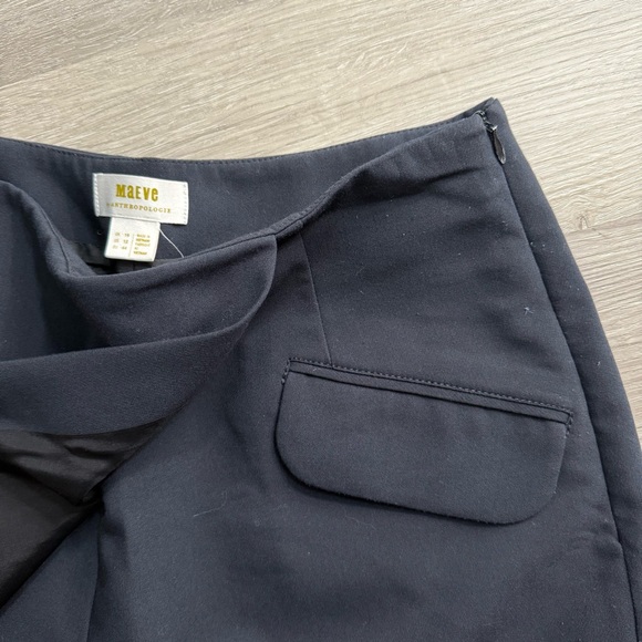 Anthropologie Maeve Women's Black Tailored Asymmetrical Shorts Skorts Size 12 - Picture 12 of 12